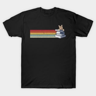 Cat Book Vintage Retro 70s 80s T-Shirt